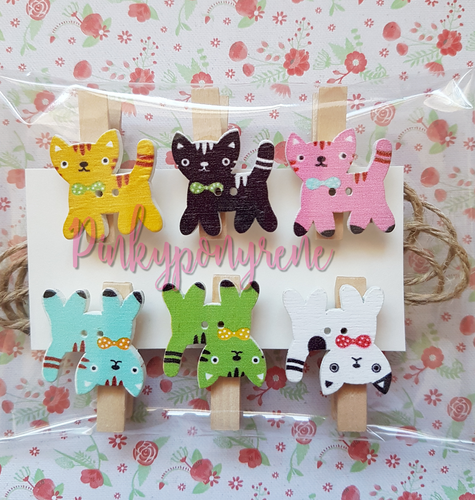 Handcrafted Cute Wooden Card Holder Pegs Little Girls Kids Gift Party Bag Filler - Picture 10 of 41