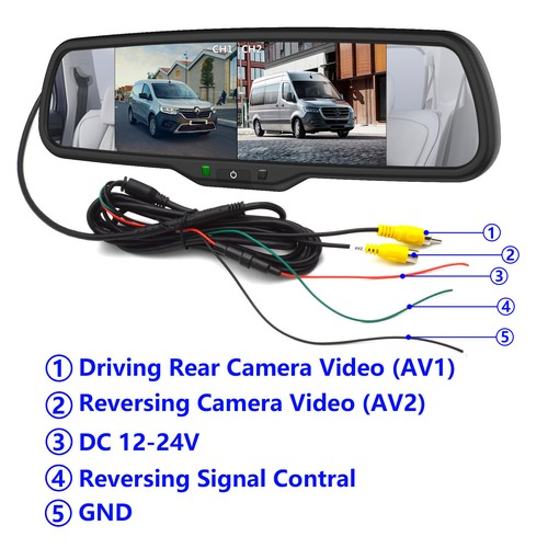 Cámara de reversa de montaje en techo doble y monitor dividido de 6,86" para furgoneta Mercedes Sprinter - Imagen 11 de 21
