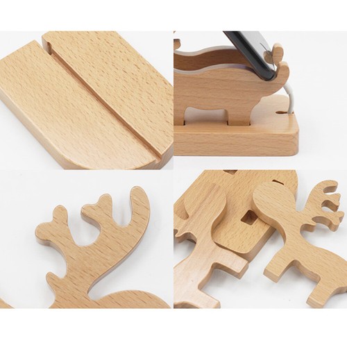 Holzstill -Tablet -Tischhalter für Smartphone -Tablet - Elch - 第 6/12 張圖片