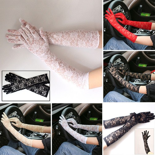 1Pair Sexy Spitzen Handschuhe Dünne Lange Braut Hochzeitsfeier Ellbogen Lang -K - Bild 3 von 17