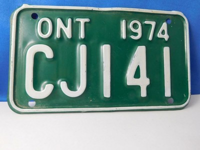 ONTARIO LICENSE PLATE SNOWMOBILE 1974 CJ141 VINTAGE ...