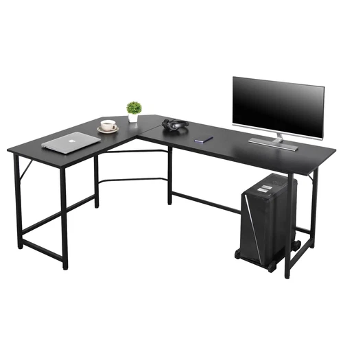  66" L-Shaped Desk Computer Gaming Desk Laptop Table Corner Workstation Office - Picture 9 of 19