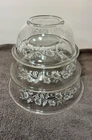 PYREX Clear Nesting Mixing Bowls Colonial Mist White Flower 322 323 325 3 Pieces