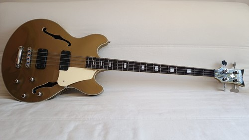 Schecter Corsair semi acoustic bass in metallic gold - Picture 2 of 10