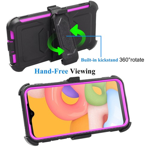 Per Samsung Galaxy A01 Hybrid Outdoor Cover Clip Cintura Protezione Schermo Integrata - Foto 17 di 26