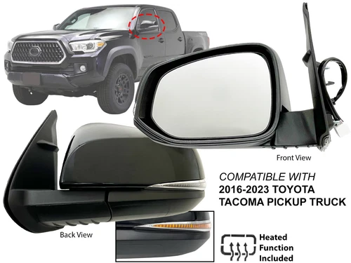 Mirror for 2016-2023 TOYOTA TACOMA Heated Turn Signal Light PTM Cap Driver Side