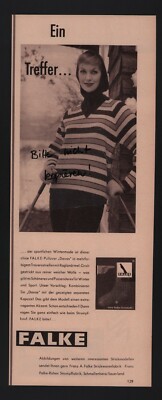 Schmallenberg, advertising 1958, Franz A. Falke knitwear factory Franz Falke-Rohen