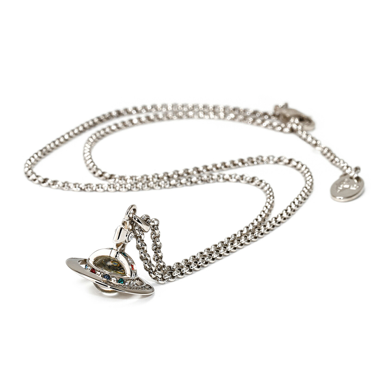 Vivienne Westwood Petite Orb Pendant Necklace Rhodium Silver