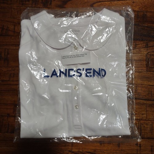 Land's End Peter Pan White Uniform Top Size XL/TG US 16 Girls School Shirt