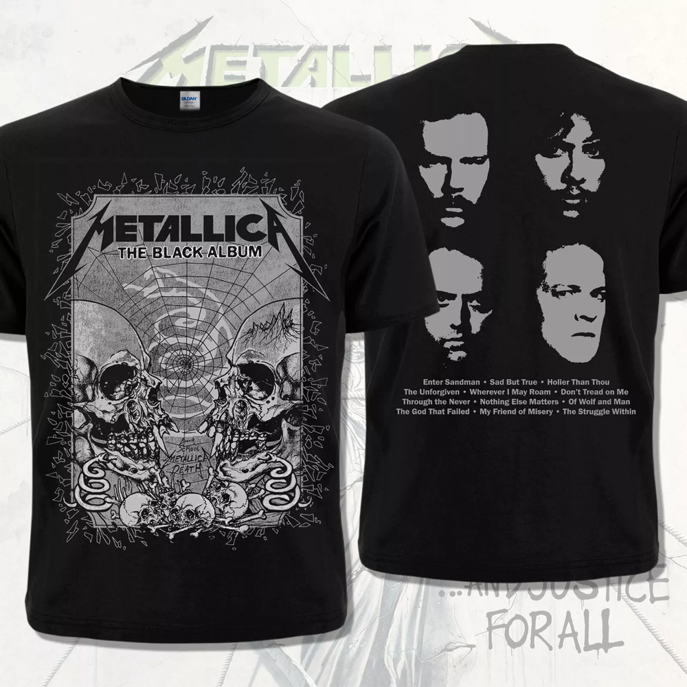 Metallica Black Album 1991 Thrash Heavy Metal Band T-Shirt