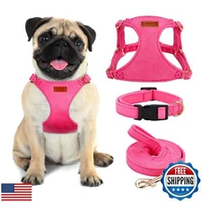 No Pull Dog Harness- Lightweight, Soft, Adjustable Small Harness Collar and L