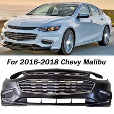 Front Bumper Cover Fascia & Grille Assembly Kit For Chevy Malibu 2016-2018