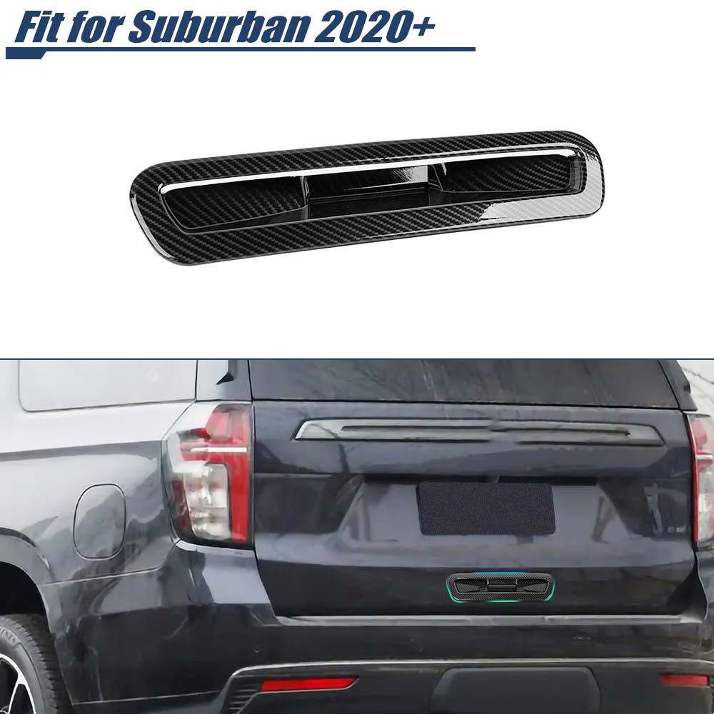 Carbon Fiber Trunk Tailgate Handle Trim Cover For Chevy Suburban Tahoe YUKON 21+