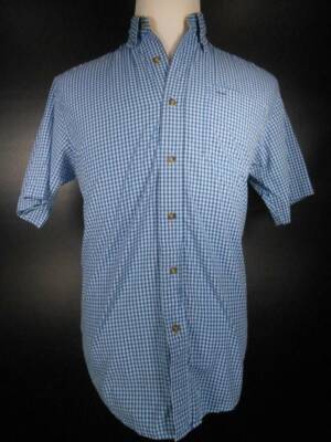 Nice Men's Small Wrangler Blue Plaid Short Sleeve Button-Down Shirt GUC