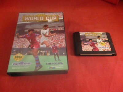 Tecmo World Cup Sega Genesis w/ Box game WORKS! 
