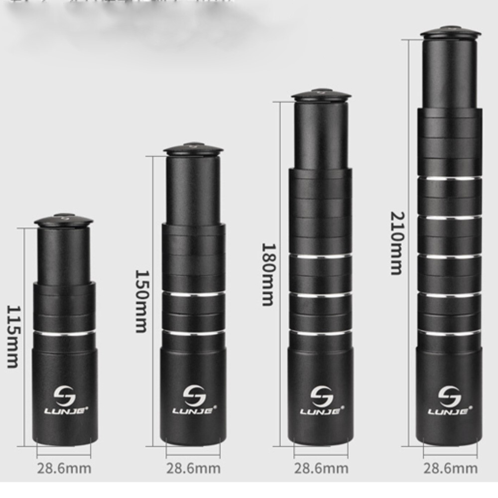 Adattatore prolunga stelo forcella bici alza manubrio mountain bike nero foto 2