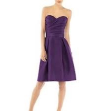 NWT Alfred Sung Womens Strapless Dress 10 Style D538 Pockets Cocktail Purple