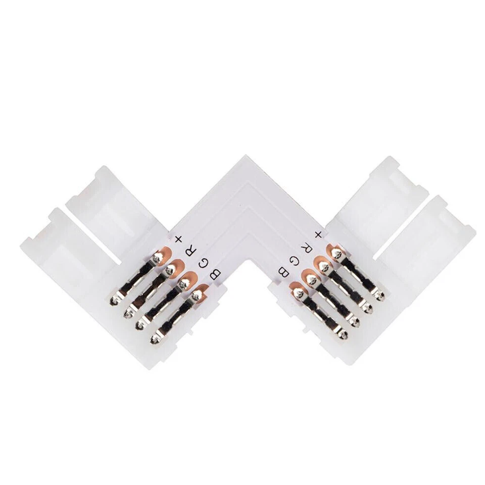 20Pcs 10mm 4 Pin L Shape Unwired Gapless Solderless SMD 5050 LED RGB Connector - Image 3 of 4