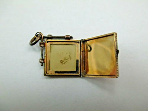 Antik viktorianisch Edwardian 10K Roségold Foto Medaillon Anhänger Uhr Anhänger 100D - Bild 6 von 11