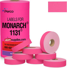 Pricing Labels for Monarch 1131 Fluorescent Pink - 20,000 Labels W/ 8 Rolls Valu