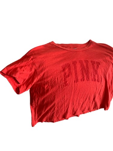 Pre Owned Women’s Victoria’s Secret Pink Half Shirt Sz Med Belly Shirt - Picture 3 of 6