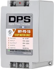 15HP Sinlge Phase to 3 Phase Converter, MY-PS-15 model, UL-Listed, 200V - 240V