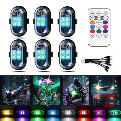 Upgraded 4-lamp high-Brightness-Group Wireless LED Warning Strobe Lights |8 6
