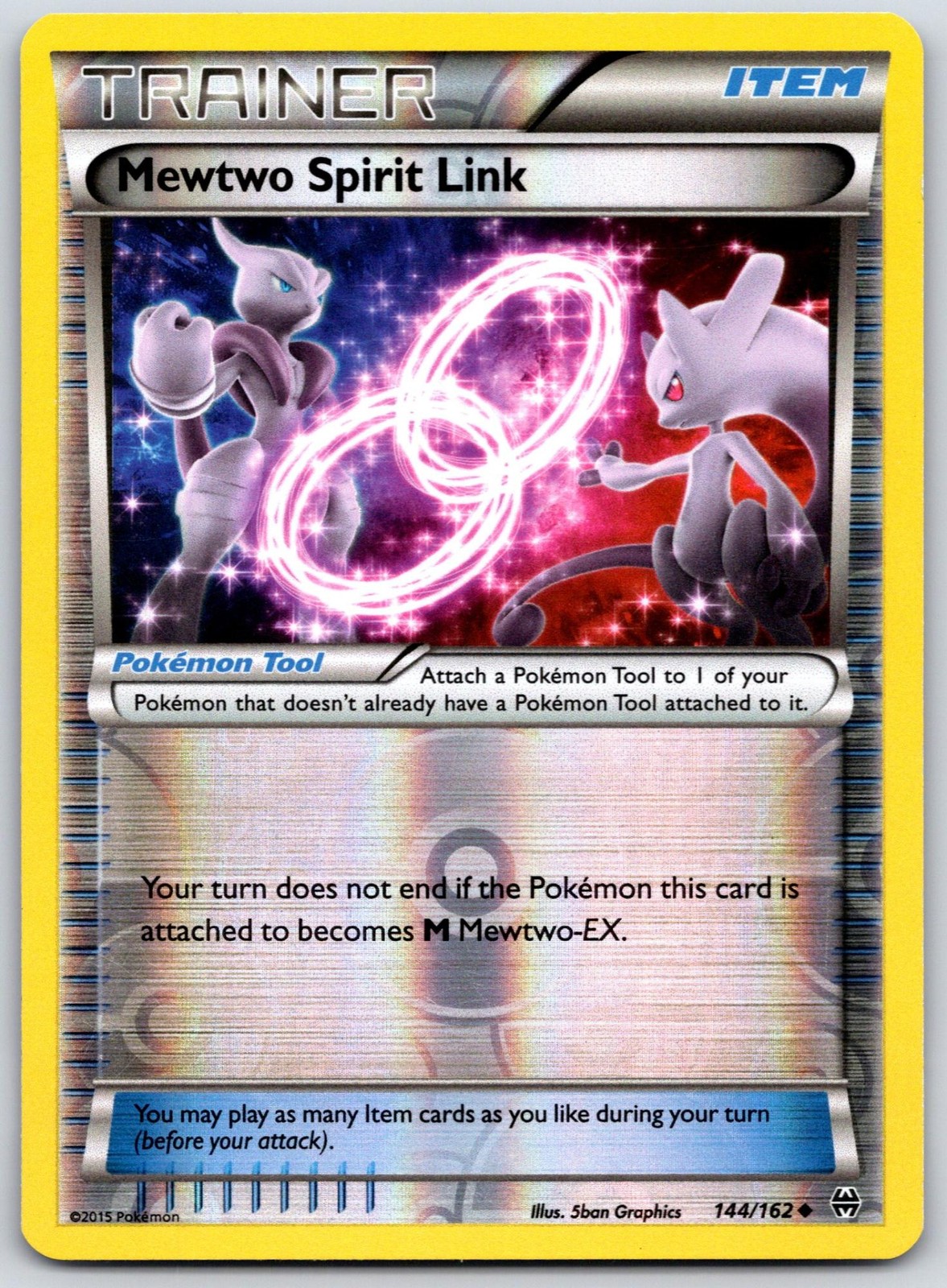 POKEMON BREAKTHROUGH MEWTWO SPIRIT LINK 144/162 UNCOMMON REVERSE HOLO LP