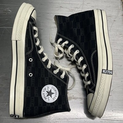Converse X KITH Chuck Taylor All Star HI Top Black Shoes SZ 11M Monogram MINT