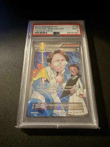 Pokemon 2014 XY Furious Fists Full Art FOSSIL RESEARCHER #110 PSA 9 Mint