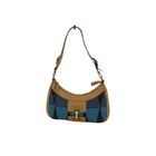 Jackie Gucci Vintage Multicolor Canvas Leather Shoulder Bag