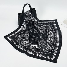 Satin Schal 90x90cm Cashew Blumen Paisley Design für moderne Streetwear