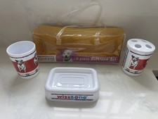 Vintage Wishbone PBS 90s Dog Bathroom Set Cup, Toothbrush Holder, Soap Dish