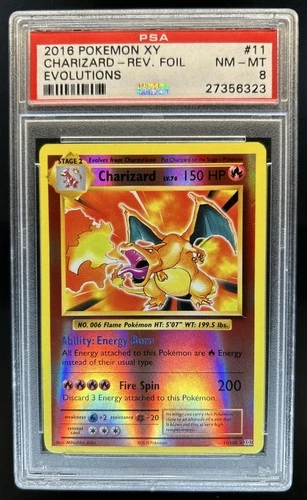 2016 Pokemon XY Evolutions Charizard Reverse Holo #11/108 PSA 8