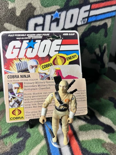 1984 Vintage Hasbro Cobra Storm Shadow Complete Excellent Condition w/ File Card