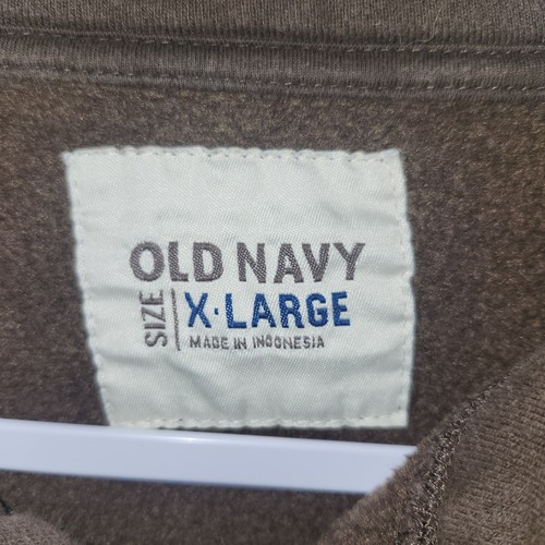 Old Navy Langarm braun Pullover Herren mit Ellenbogen Patches Größe XL - Bild 8 von 14