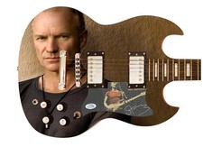 Sting Signed Autographed Custom Photo Graphics Guitar ACOA ACOA