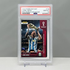 2022 PANINI INSTANT FIFA WORLD CUP QATAR #118 LIONEL MESSI PSA 10 KING OF QATAR