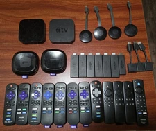 Roku Amazon Fire Stick Apple TV Chromecast Lot Of 15 Untested