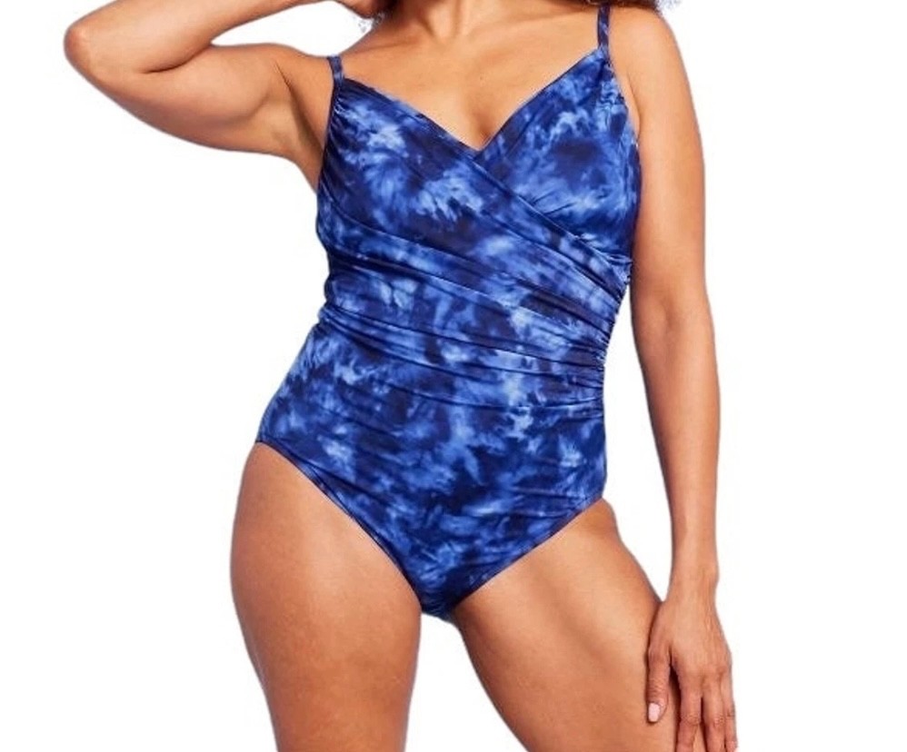 Aqua Green Womens One Piece Swimsuit Blue Tummy Control Bath