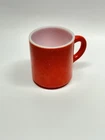 Vintage Hazel Atlas Red Orange Peel Textured Milk Glass Mug