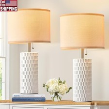 Elegant Ceramic Table Lamps Set of 2 Eye Protection Warm Light E26 Base New