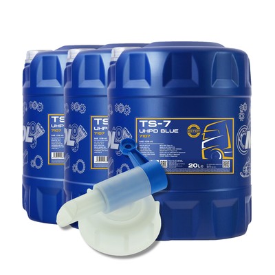 60 (3x20) Liter MANNOL SAE 10W-40 TS-7 UHPD BLUE LKW Motoröl mit Auslaufhahn