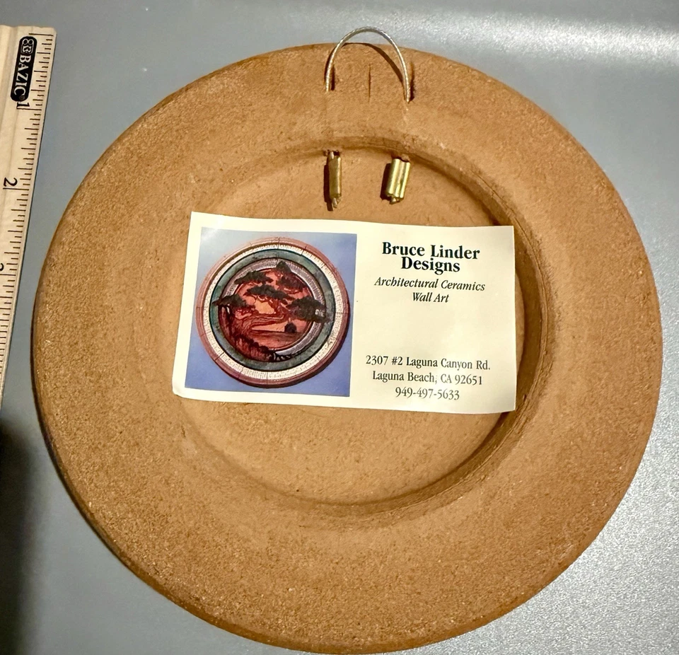 "Placa arte de pared de cerámica de playa Bruce Linder Laguna cerámica facial abstracta 7""" Foto 2 de 3