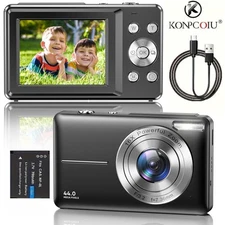 KONPCOIU HD Portable Digital Camera - Auto Focus, 2.4-inch IPS Screen, Best Gift