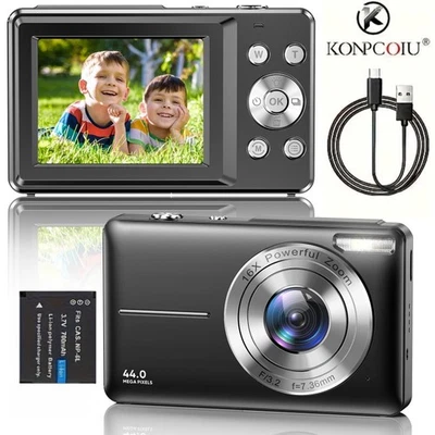 KONPCOIU HD Portable Digital Camera - Auto Focus, 2.4-inch IPS Screen, Best Gift