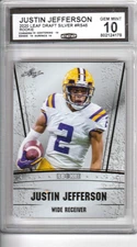 2020 Leaf Draft Rookie Silver #RS45 Justin Jefferson CCG 10 Gem Mint LSU Tigers