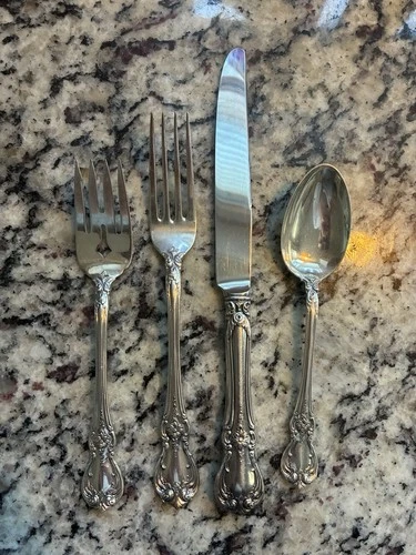 Vintage Towle Old Master Sterling Silver Place Setting (2 Fork, Spoon, Knife)