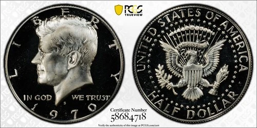 1970 S 50C Proof Kennedy Half Dollar PCGS PR 69 CAM in New Holder