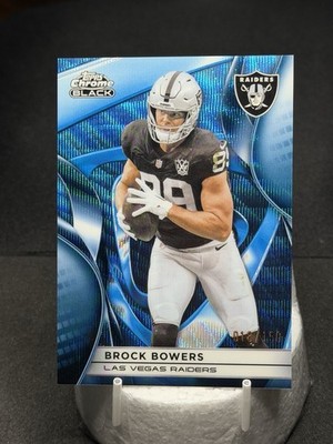 2025 TOPPS CHROME BLACK  BLUE WAVE REFRACTOR #54 BROCK BOWERS /150 RAIDERS